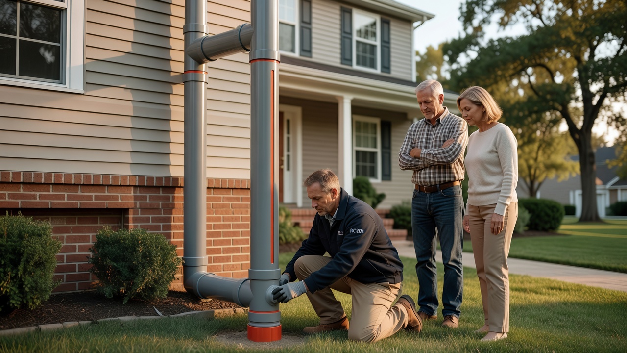 radon mitigation pipe exterior Ohio house