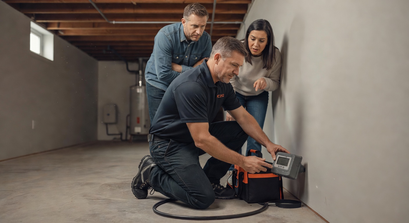 continuous radon monitor device basement test
