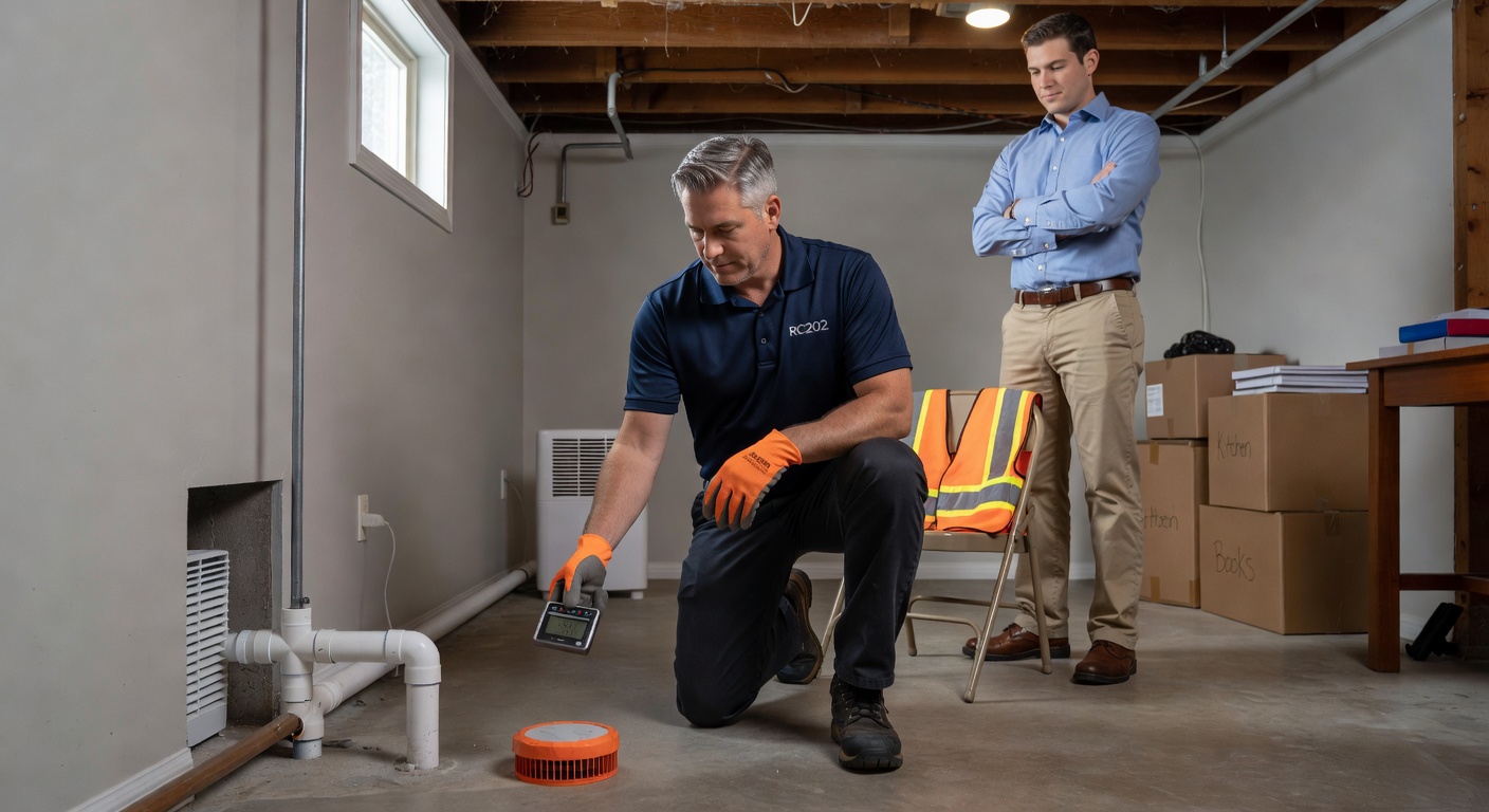 radon testing device basement inspector