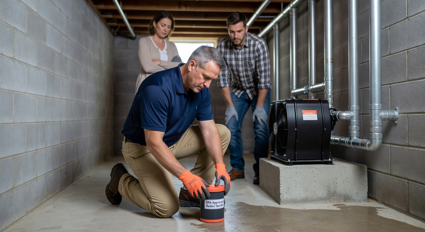 radon test kit basement Ohio home