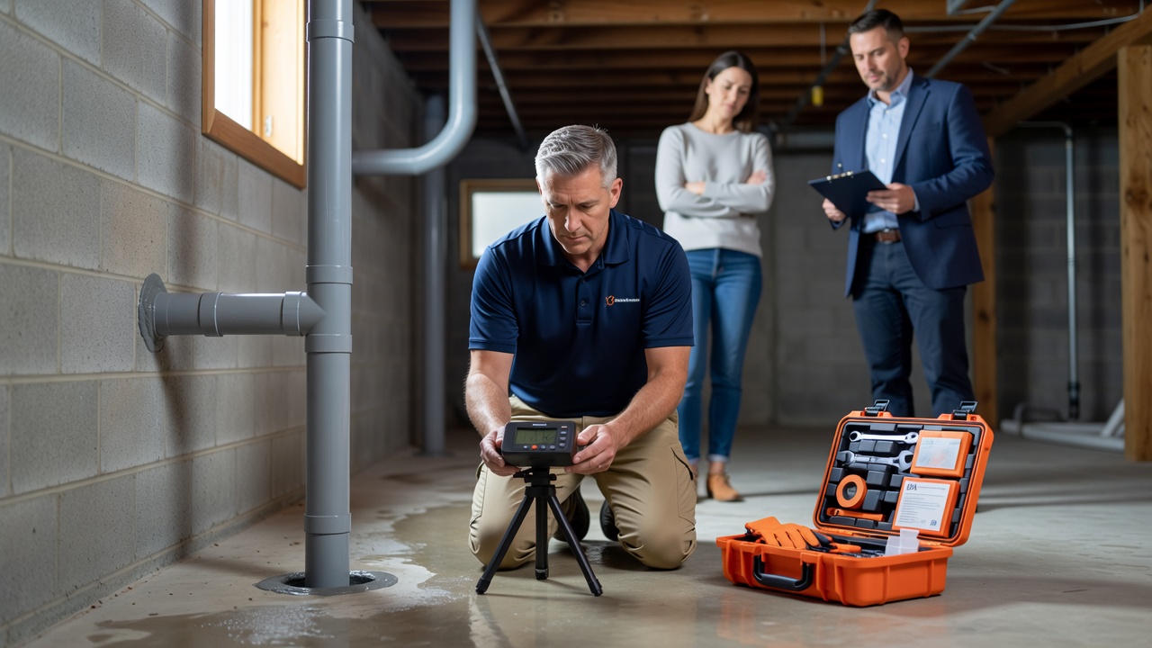 continuous radon monitor basement Ohio house