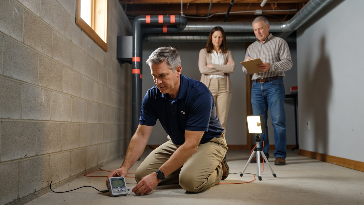 radon test kit basement Ohio home inspection