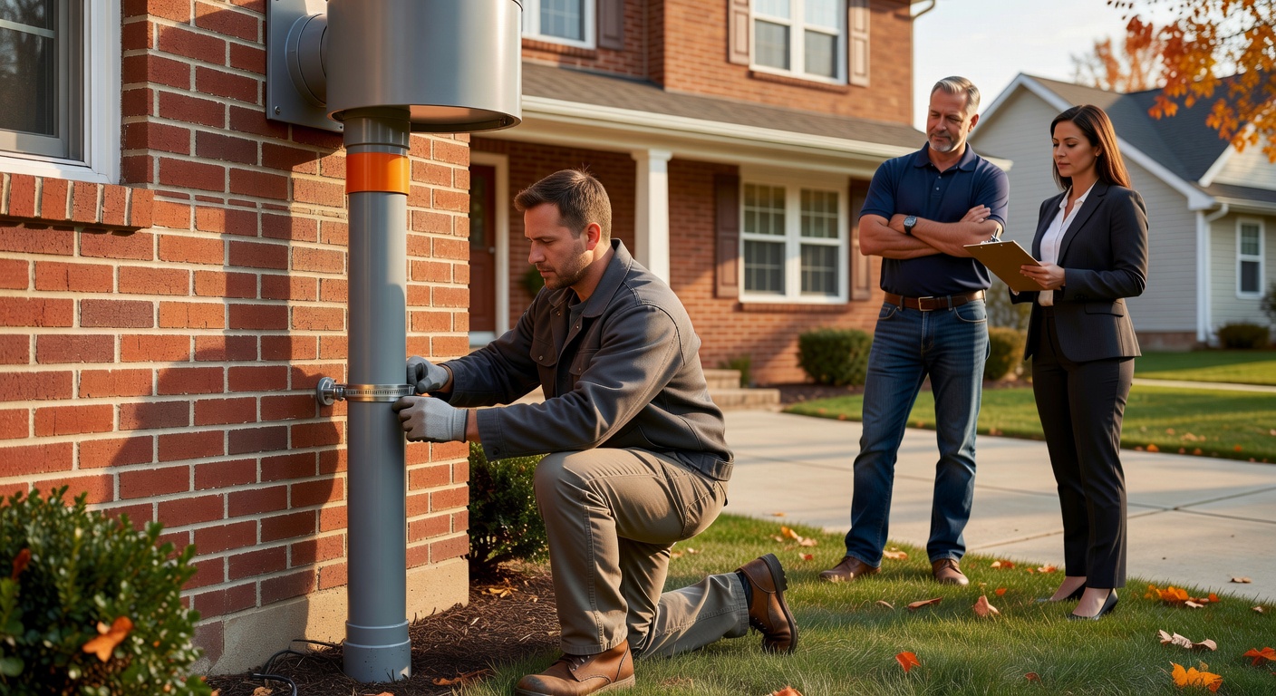 radon mitigation pipe exterior home Ohio professional installation