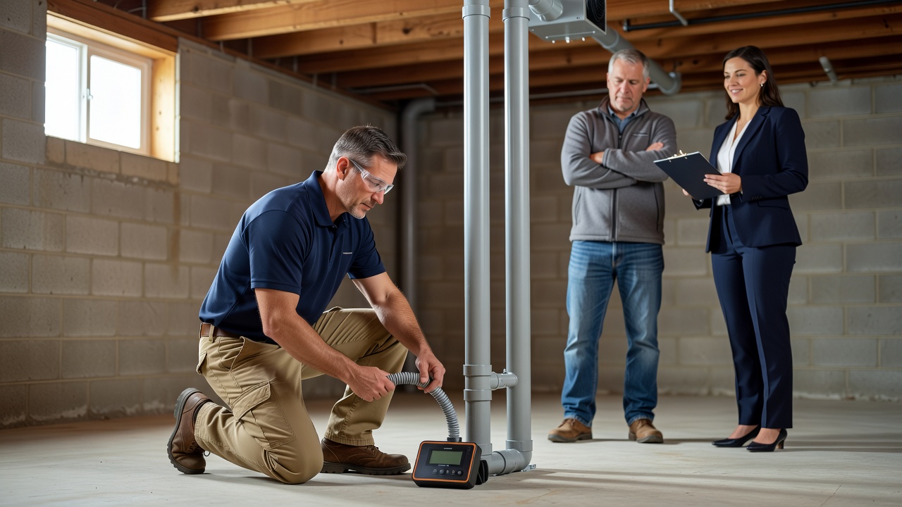 continuous radon monitor device installation home