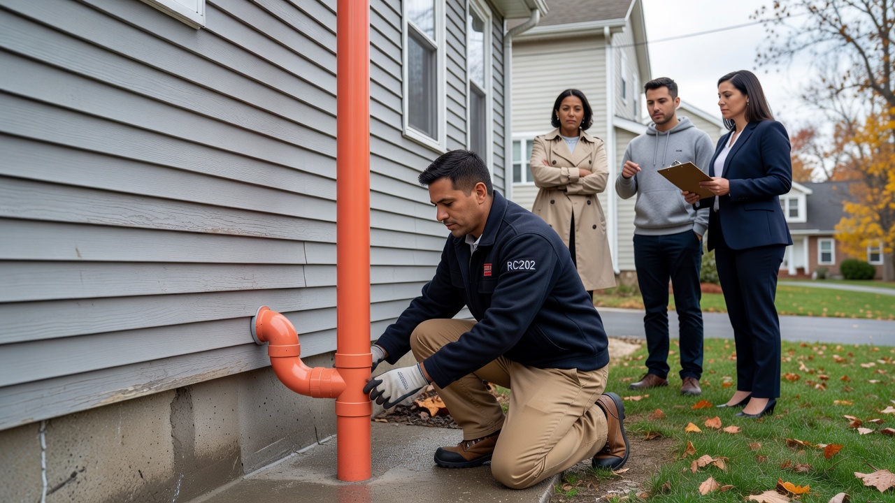 radon mitigation pipe exterior house Cleveland Ohio