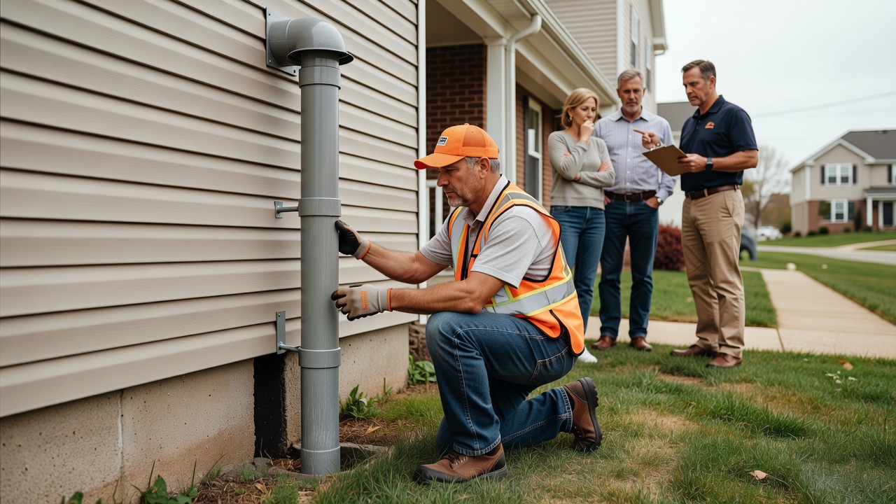 radon mitigation pipe exterior home Ohio