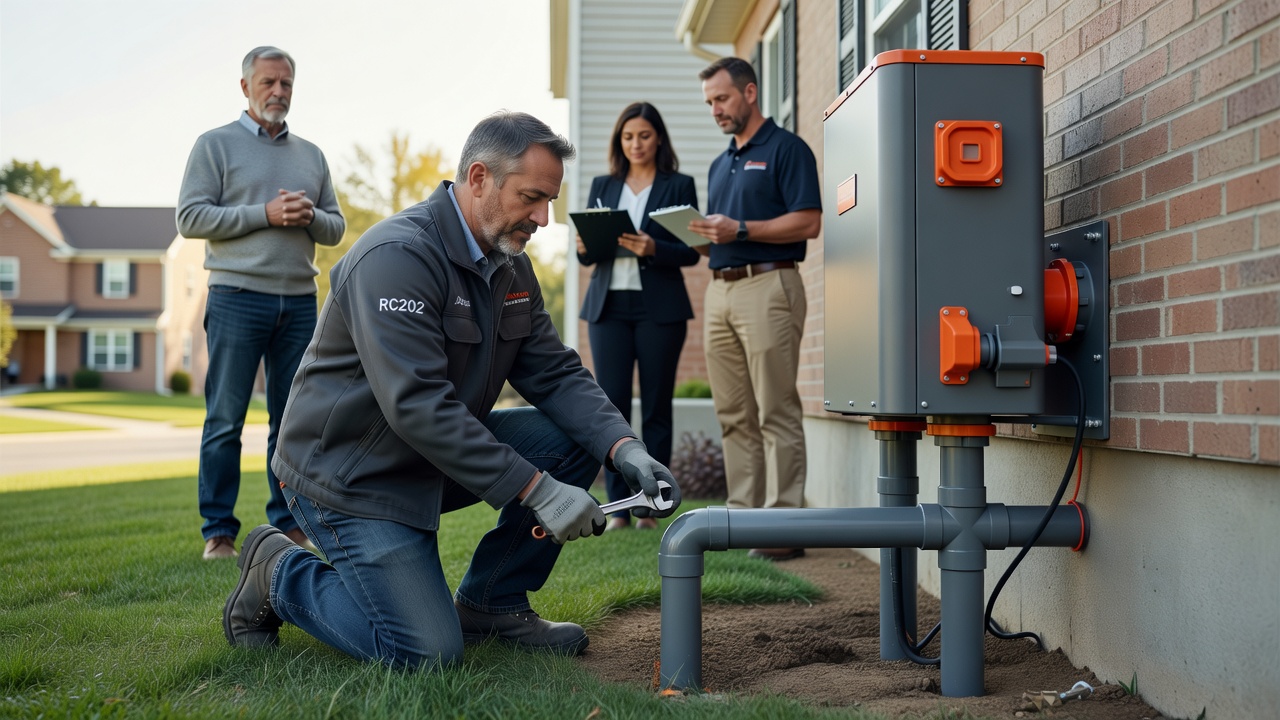 radon mitigation fan exterior pipe Ohio home