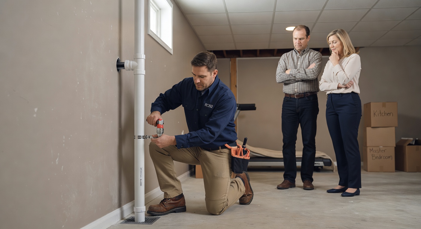 radon mitigation pipe installation basement Ohio