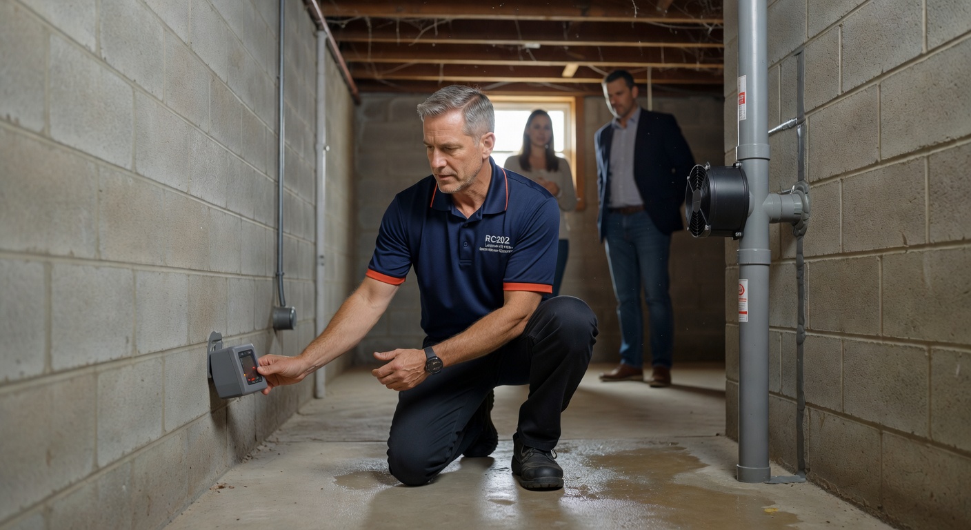 continuous radon monitor placement basement
