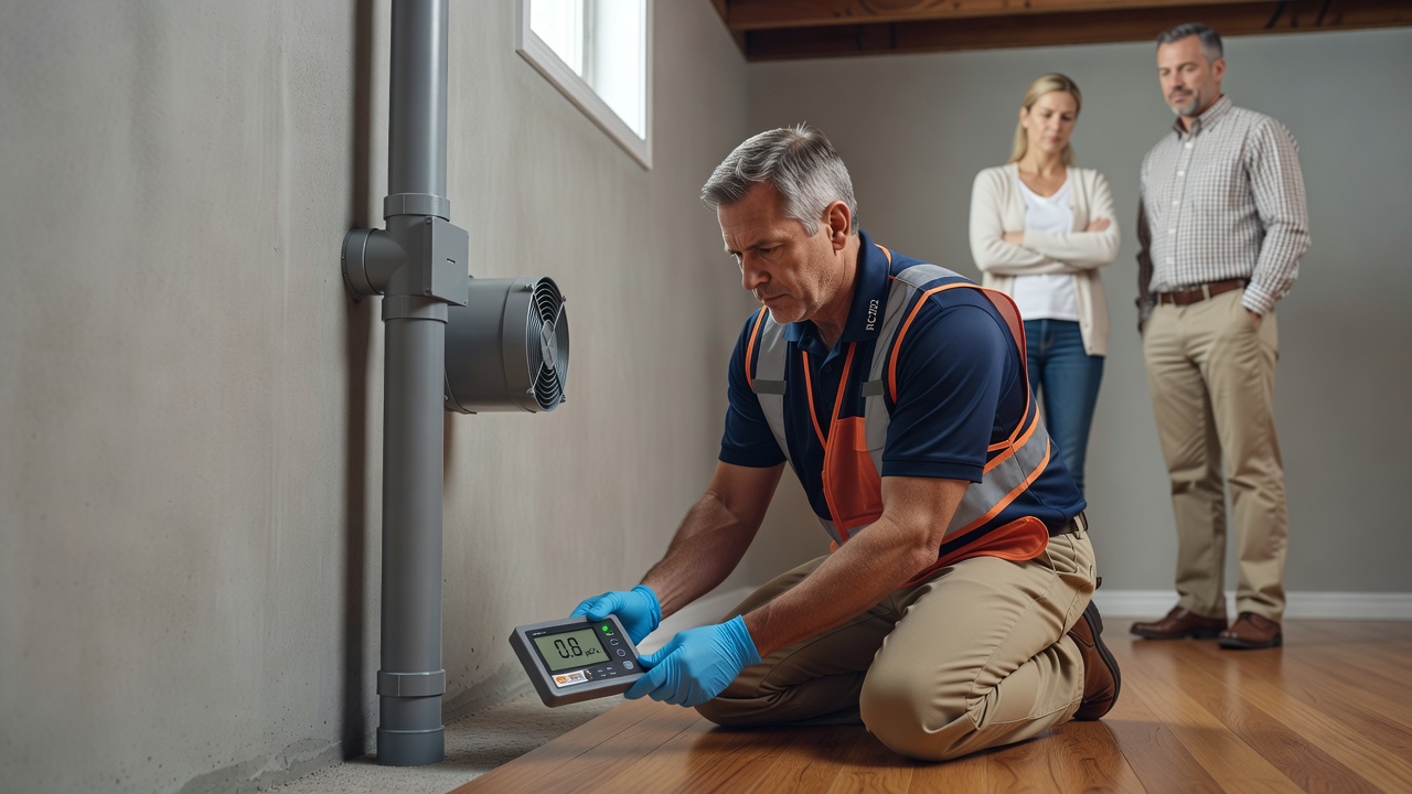 radon test kit professional inspector Ohio home