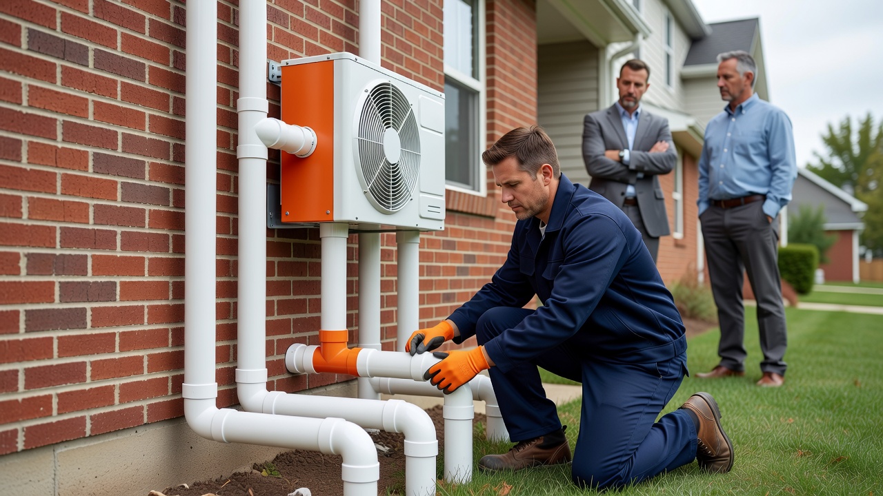 radon mitigation fan PVC pipe exterior installation