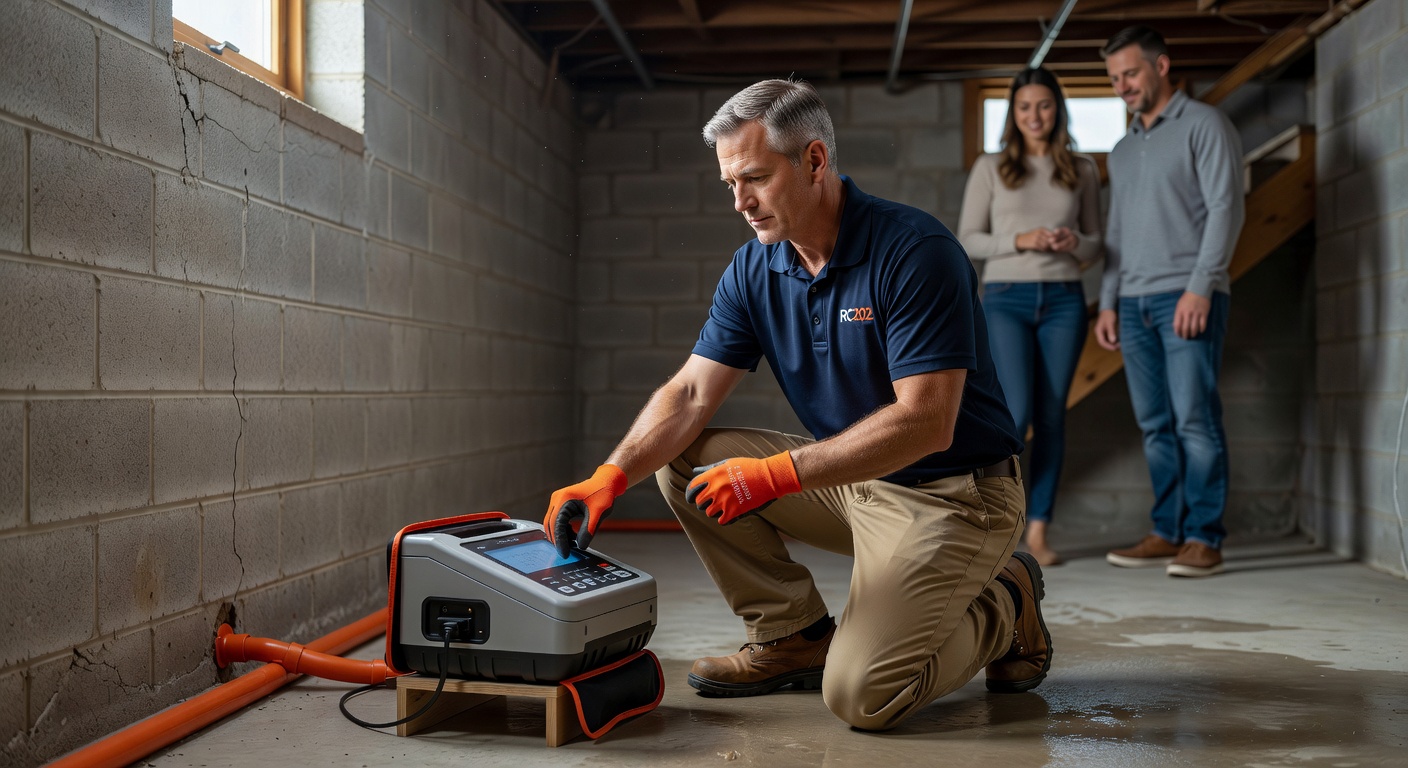continuous radon monitor device basement