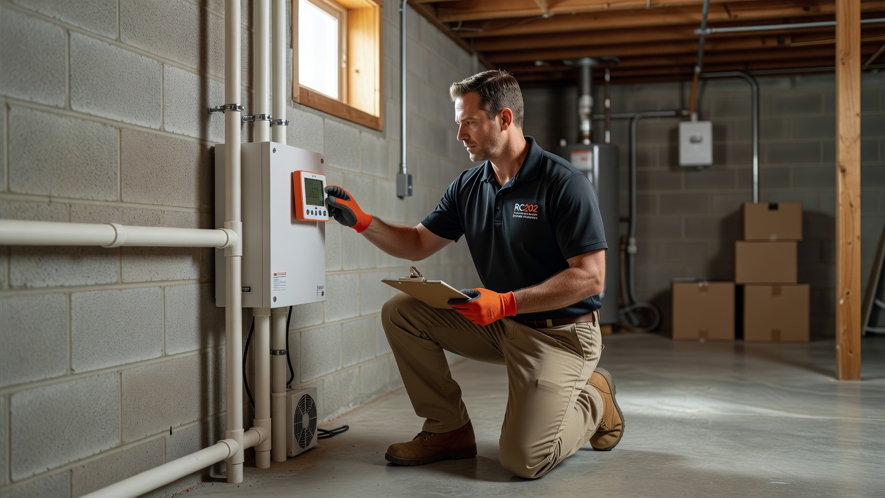 radon testing technician Ohio home basement