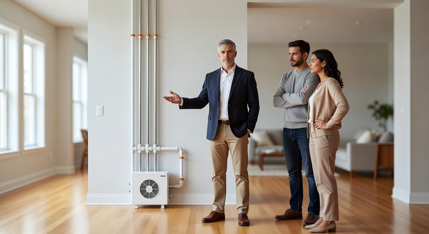 real estate agent showing home client