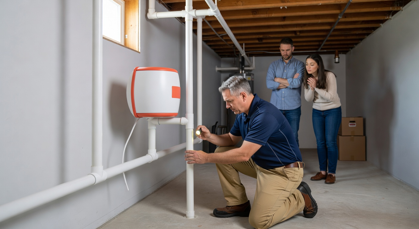 radon fan PVC pipe basement mitigation system