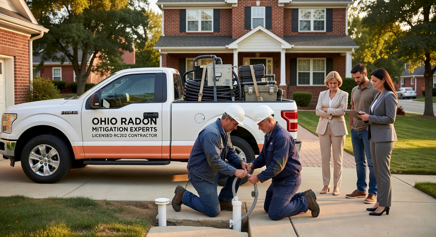 licensed radon mitigation contractor Ohio truck