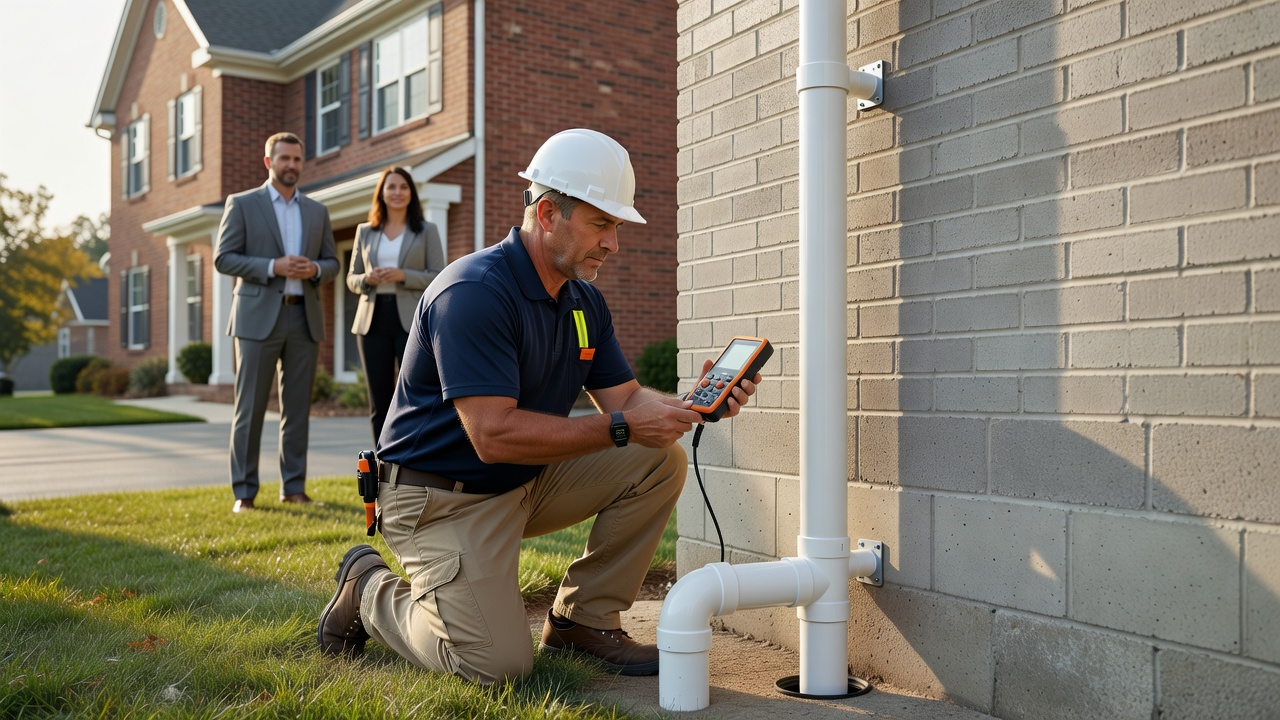 radon mitigation system installation Ohio home exterior