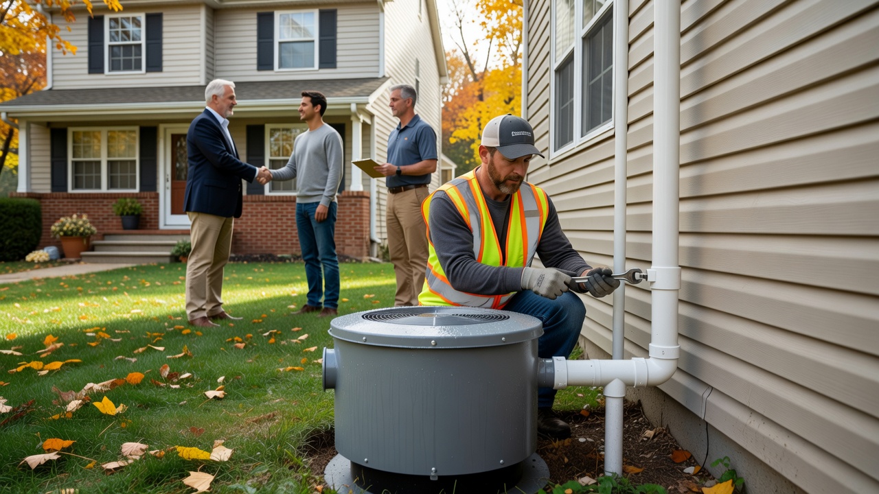 radon mitigation fan PVC pipe exterior installation