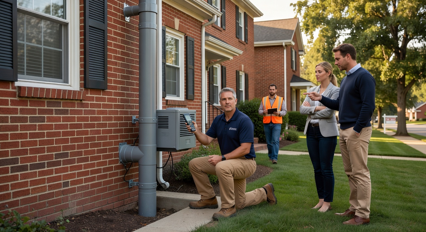 radon mitigation fan PVC pipe exterior house Ohio