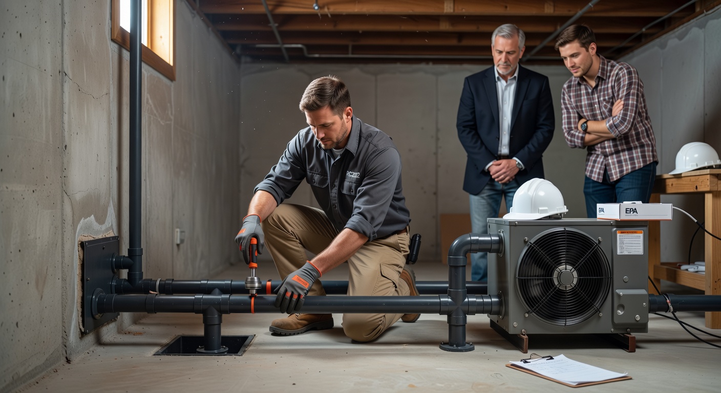 radon mitigation system installation Ohio home