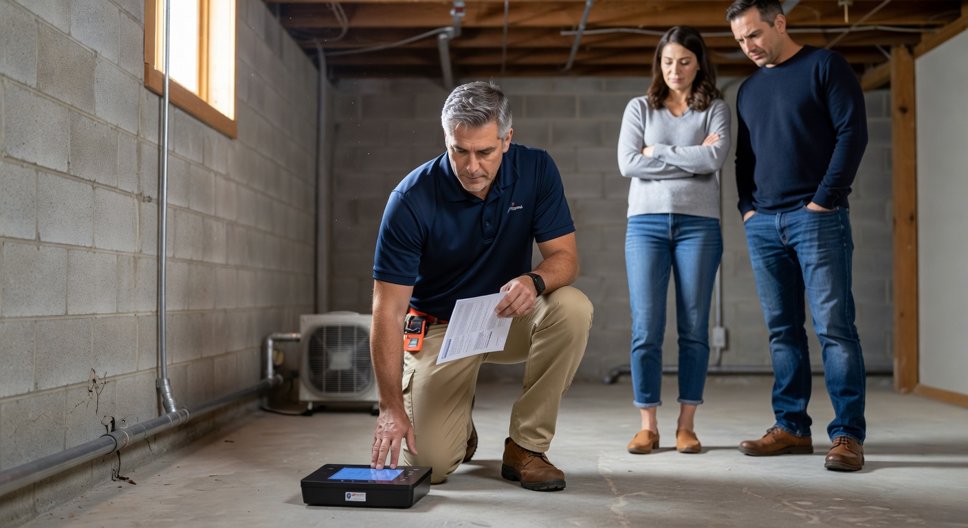 continuous radon monitor device basement test