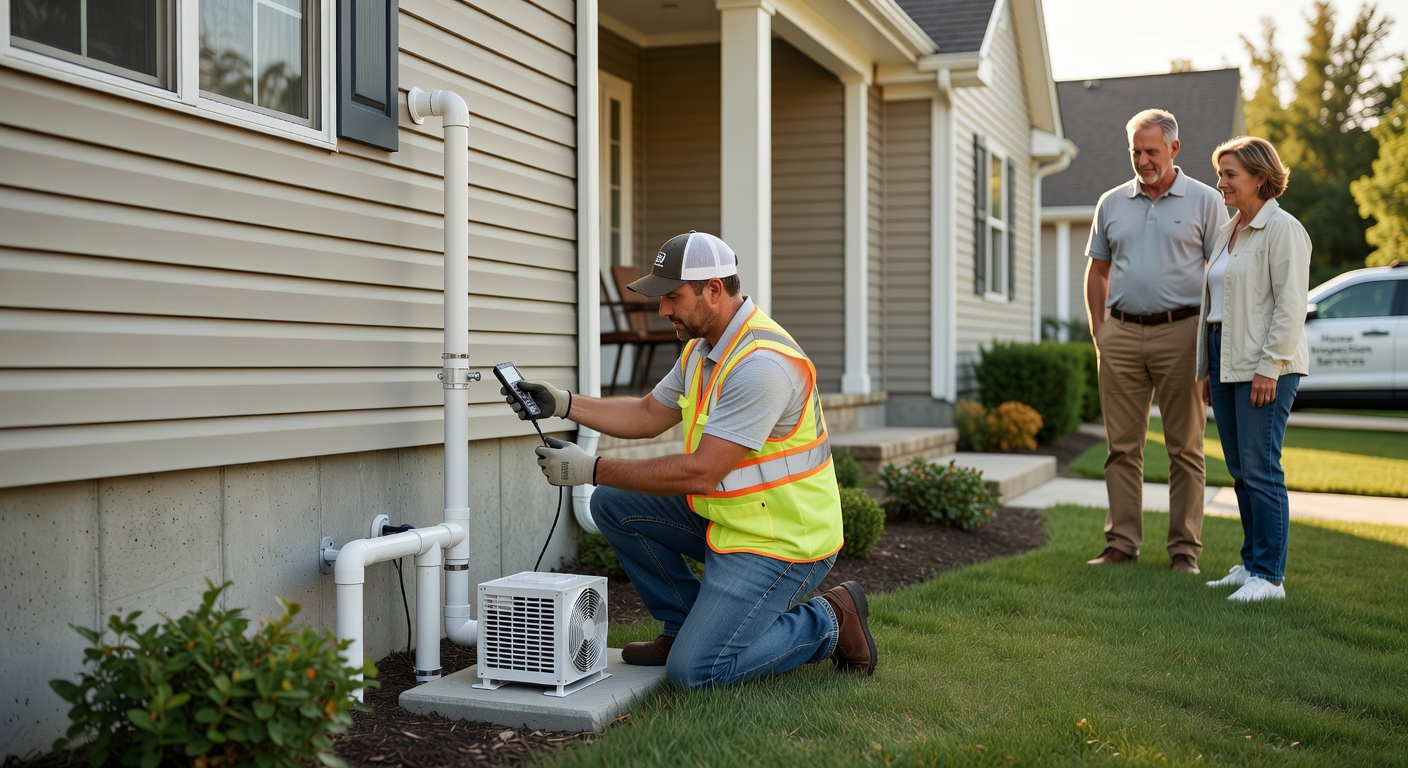 radon mitigation fan PVC pipe exterior installation