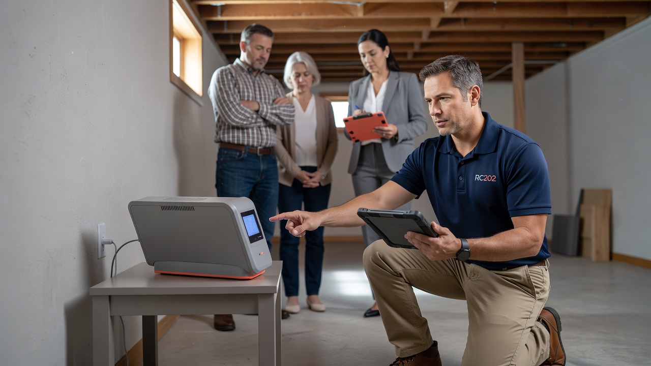 continuous radon monitor device deployed in home