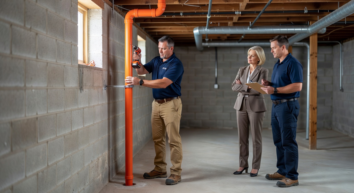 radon mitigation pipe basement professional Ohio