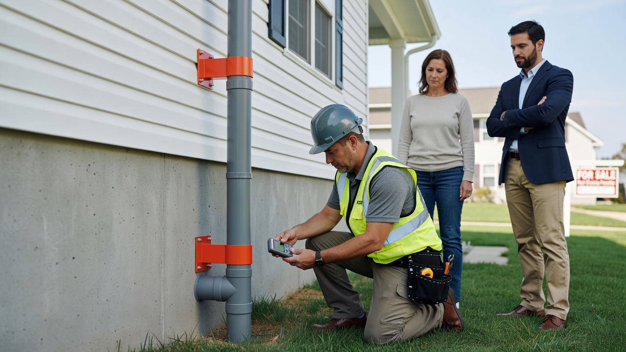 radon mitigation pipe exterior home installation