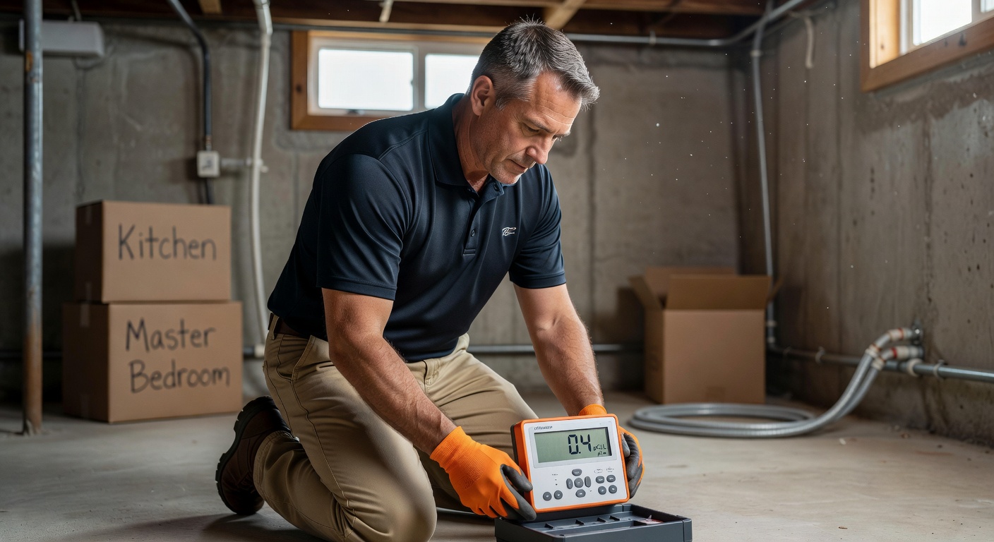 radon test kit pCi L measurement professional inspector