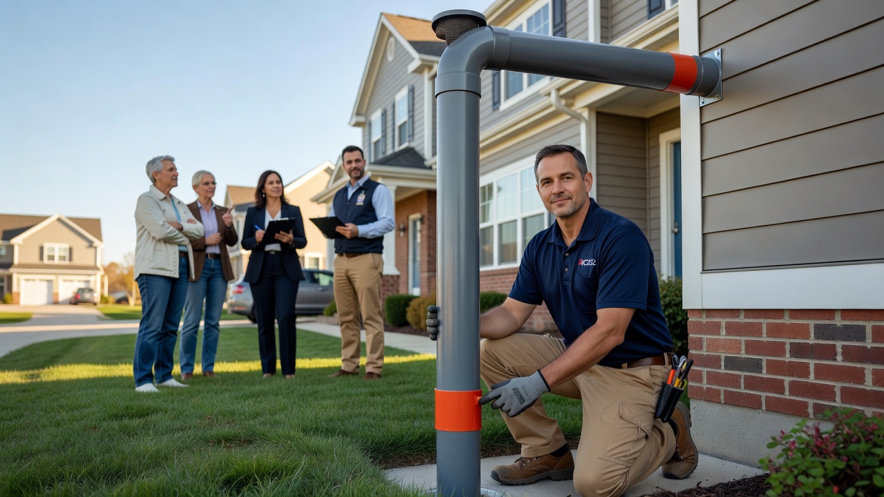 radon mitigation pipe exterior installation residential