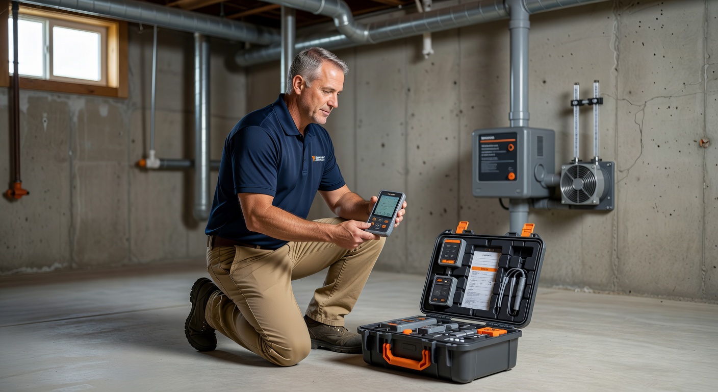 radon test kit professional measurement basement