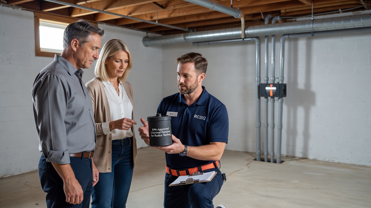 radon test kit charcoal canister basement Ohio