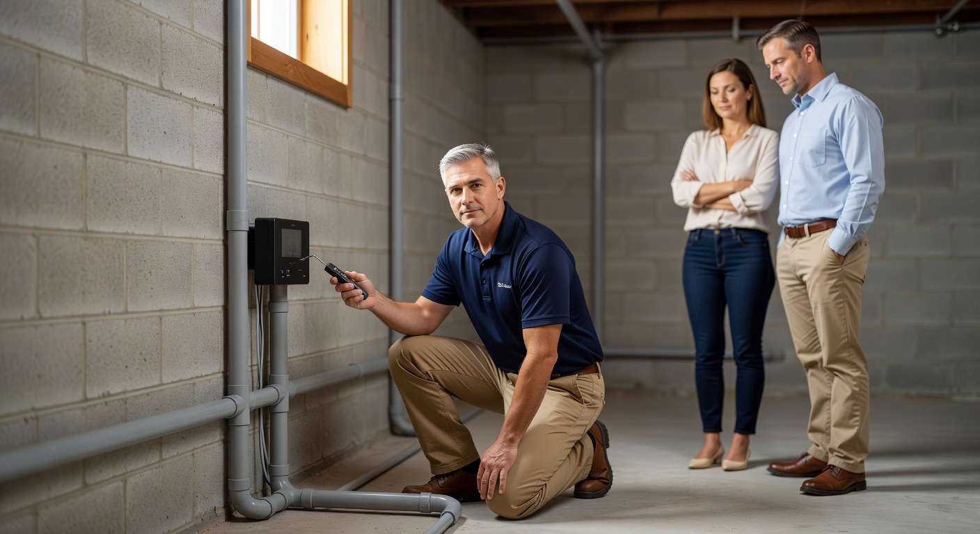 continuous radon monitor device installed home Ohio