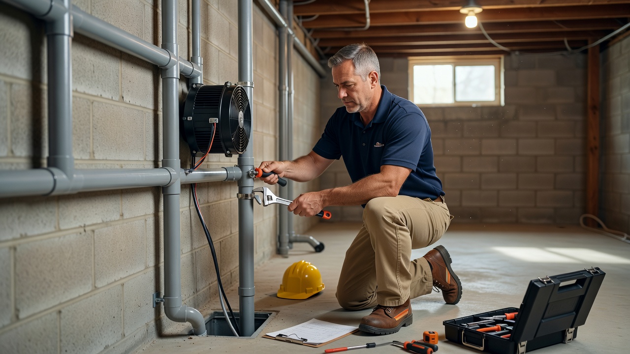radon mitigation system installation Ohio basement