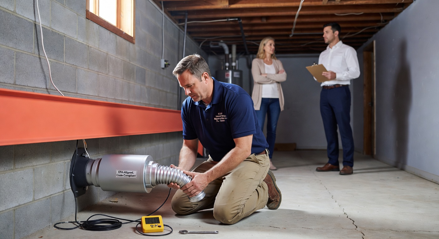 licensed radon mitigation professional Ohio home
