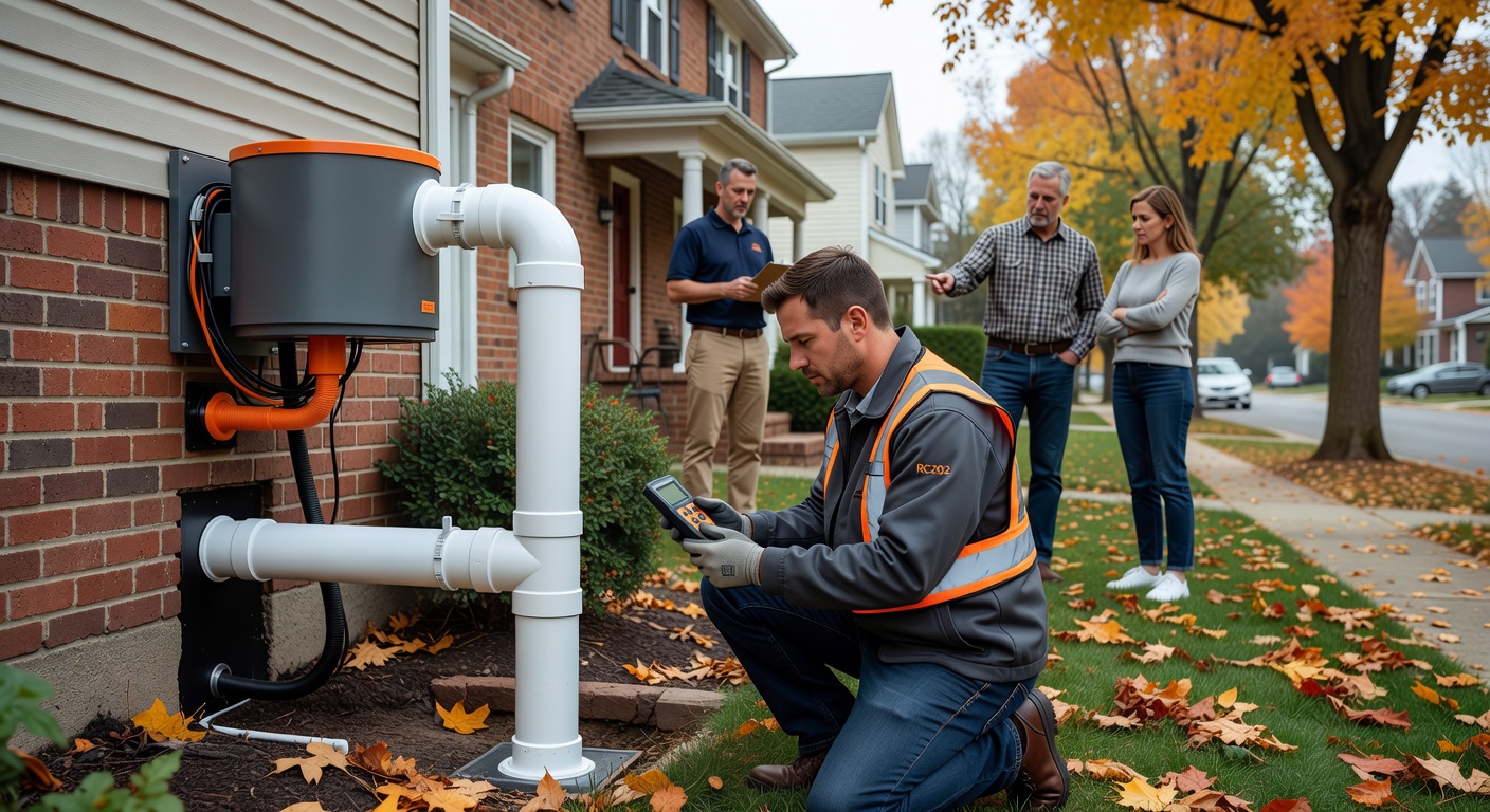 radon mitigation fan exterior pipe residential home