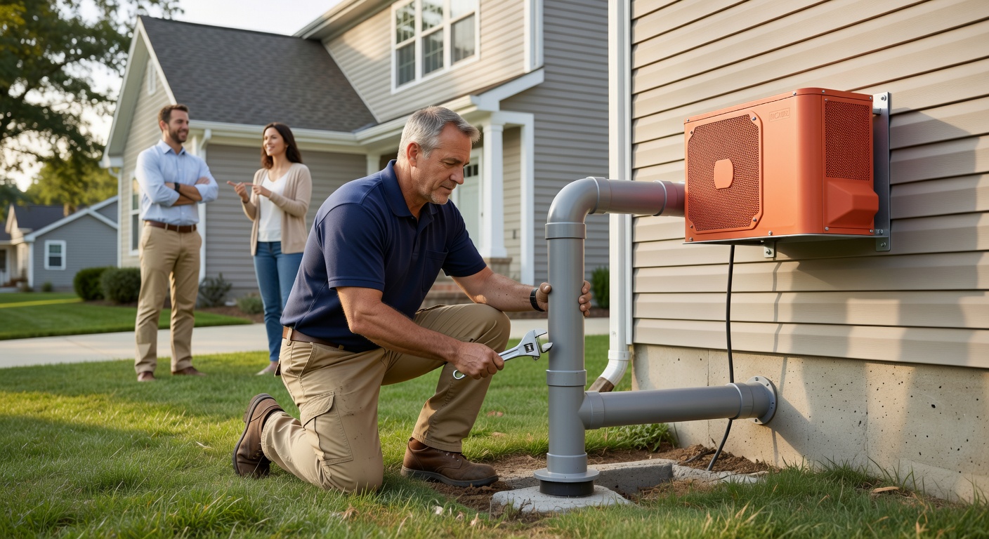 radon mitigation pipe fan exterior home Ohio