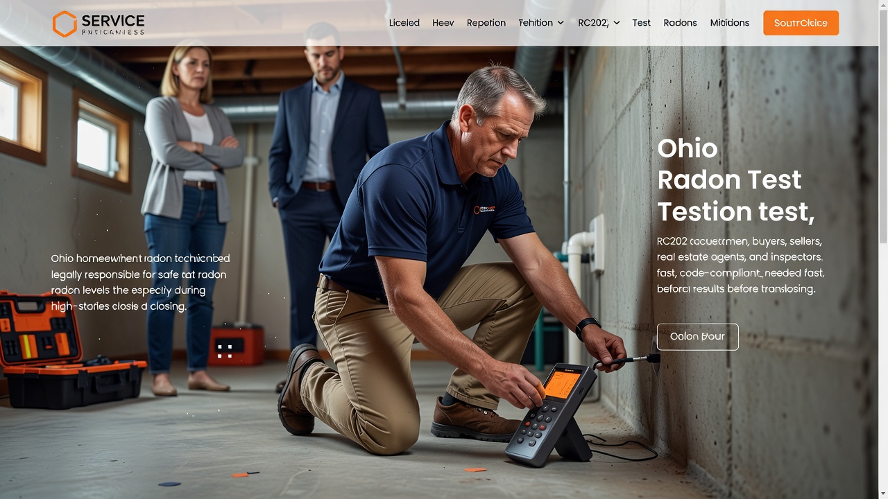 radon technician testing Ohio home professional