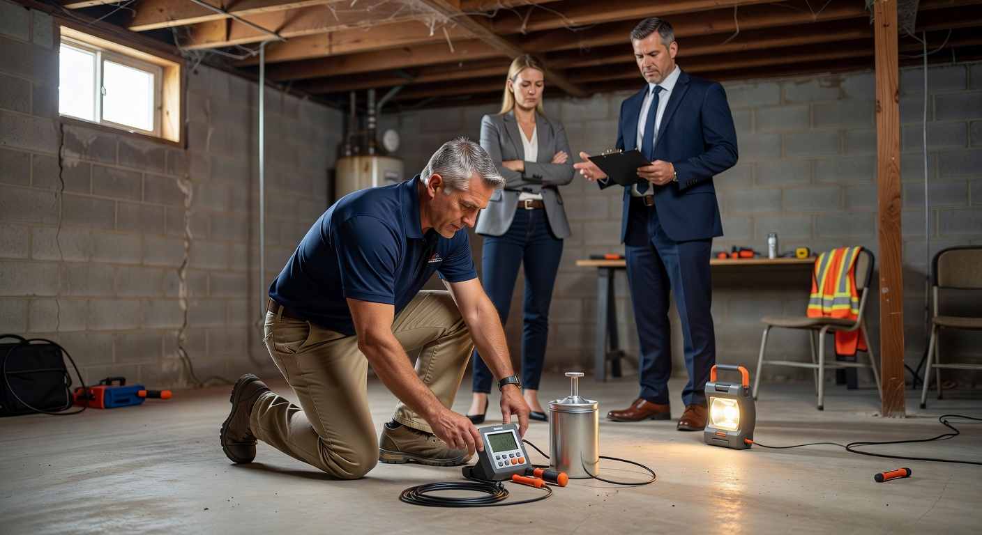 radon testing equipment basement Millersburg Ohio home