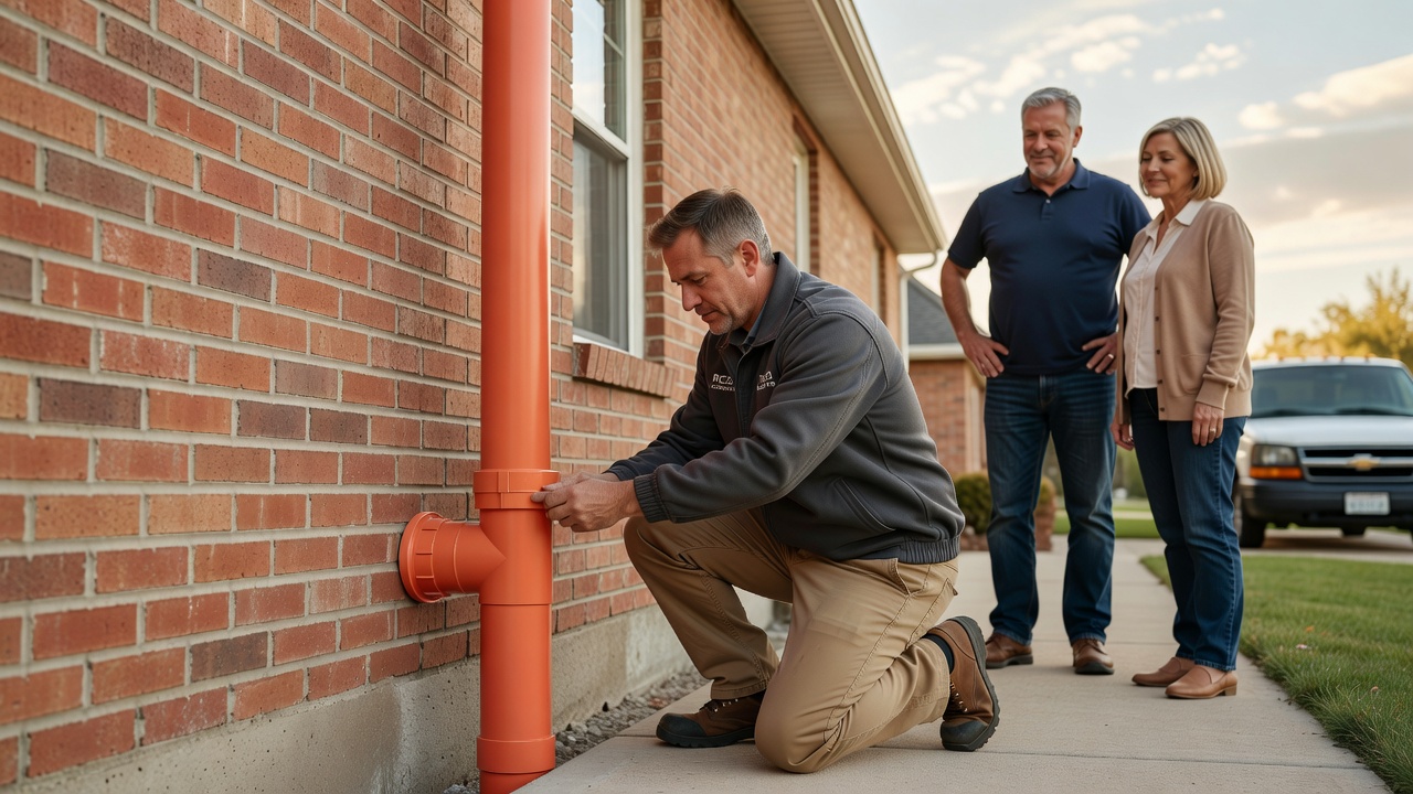 radon mitigation pipe exterior installation Ohio home