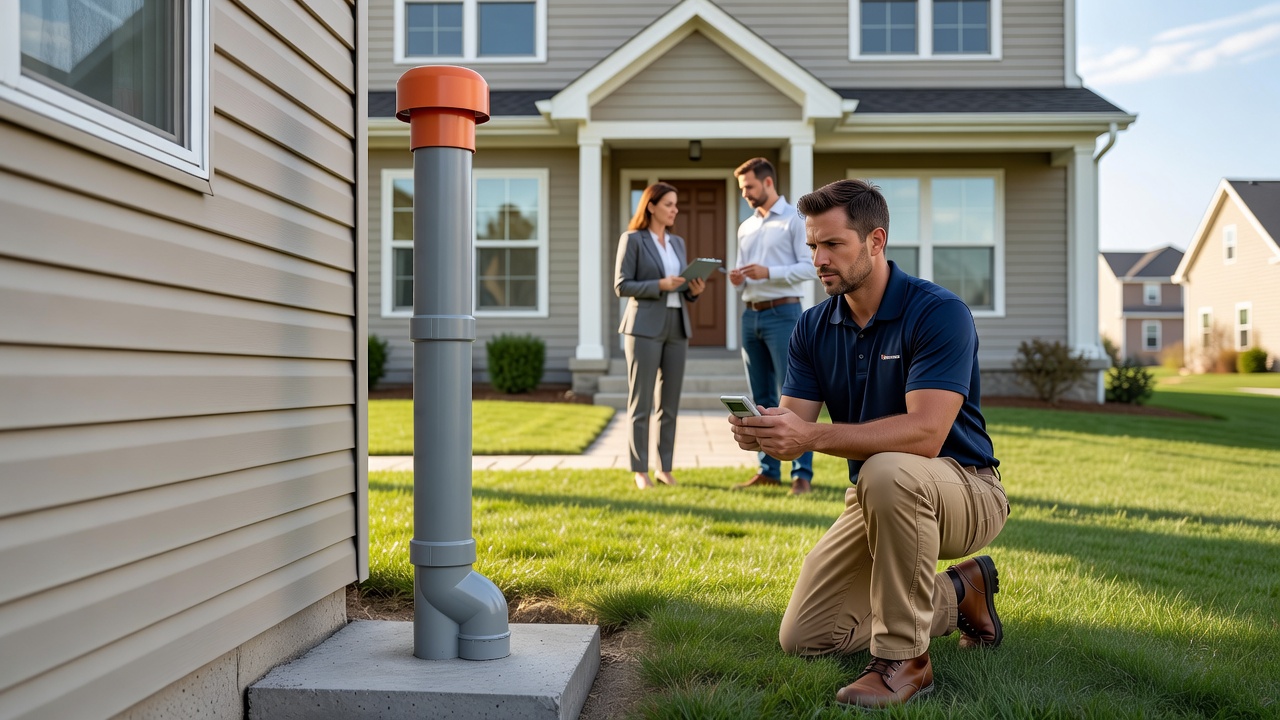 radon mitigation pipe exterior vent Ohio residential