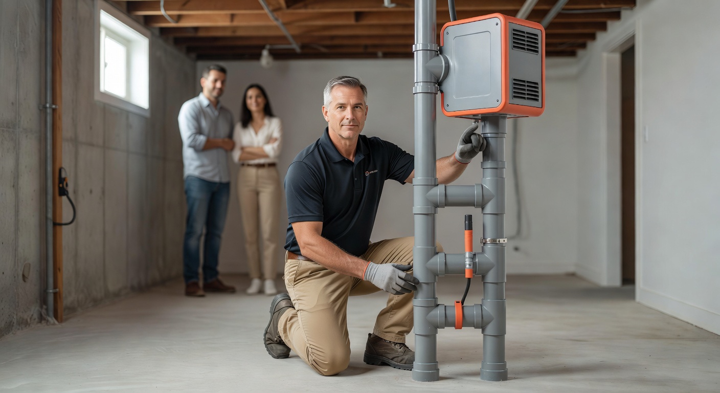 radon mitigation fan PVC pipe basement Ohio