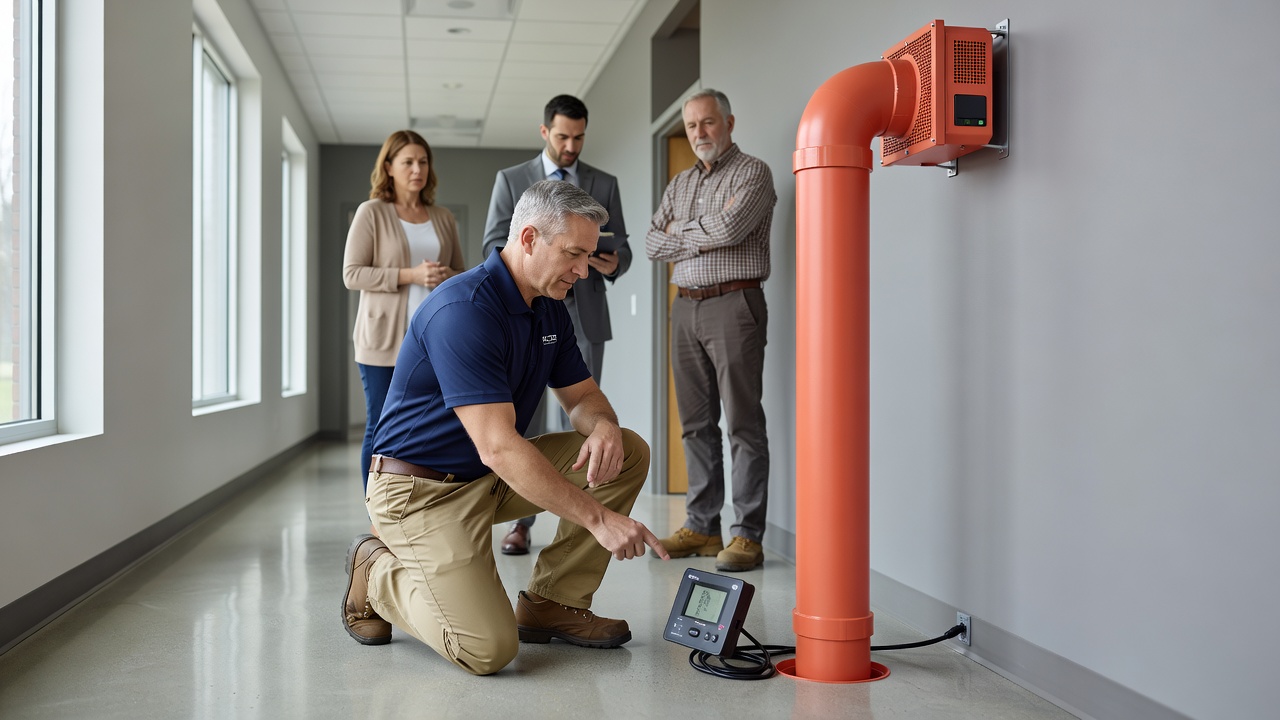 radon testing equipment commercial building inspection