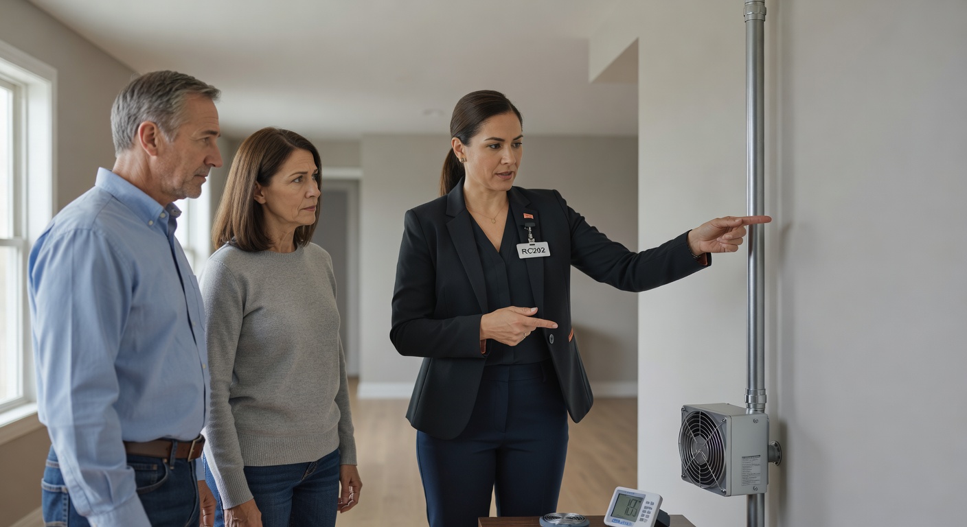 real estate agent showing home client