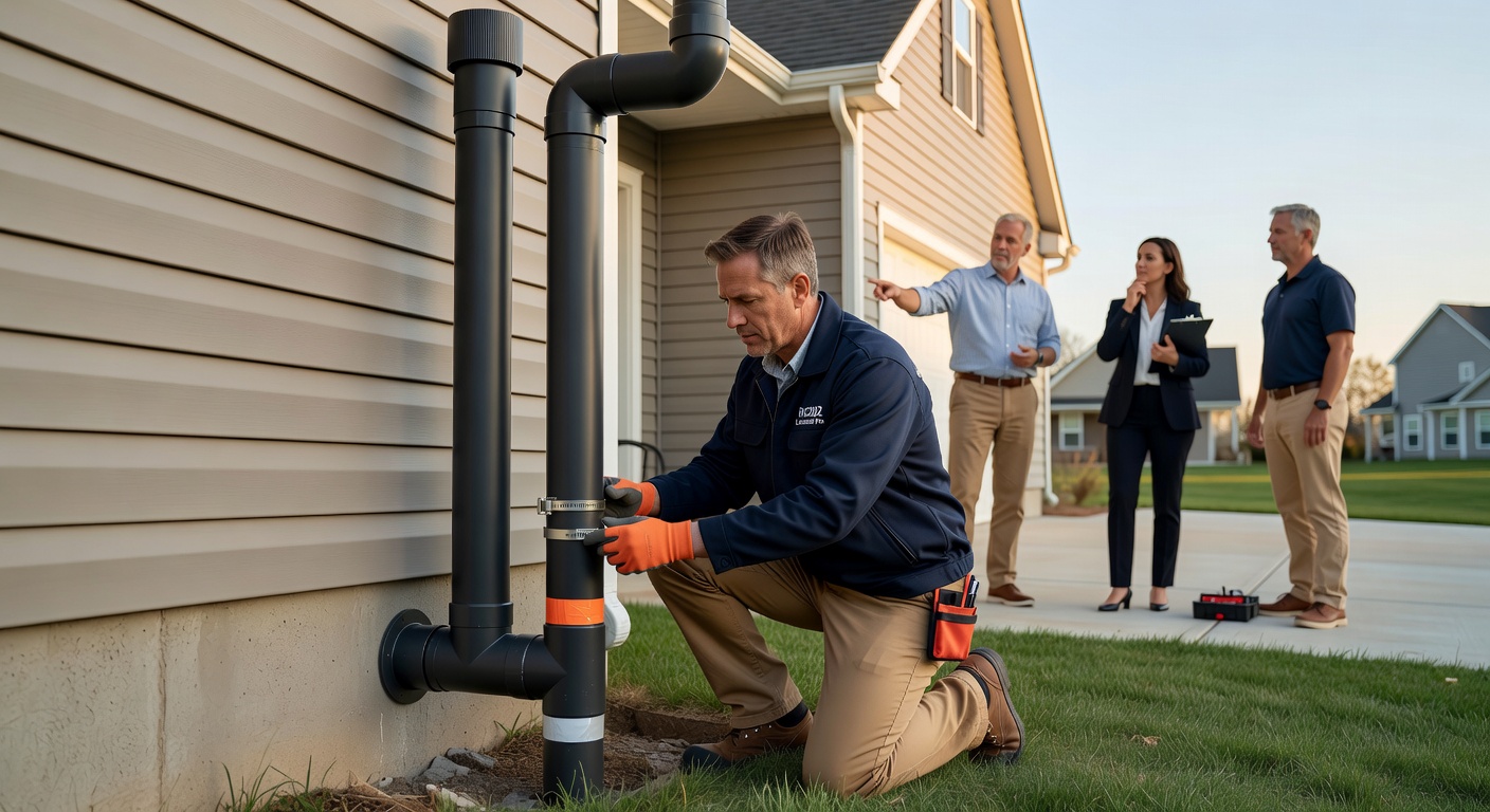 radon mitigation pipe exterior installation residential