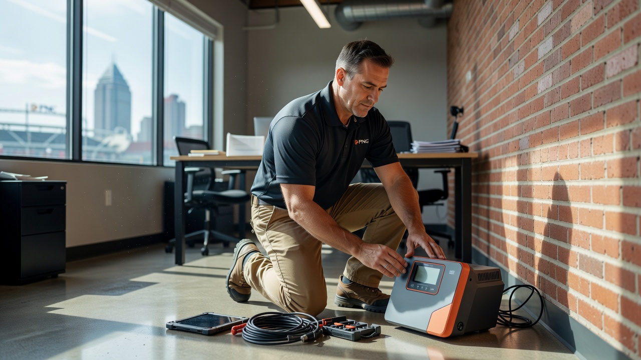 radon technician testing commercial property Cincinnati Ohio
