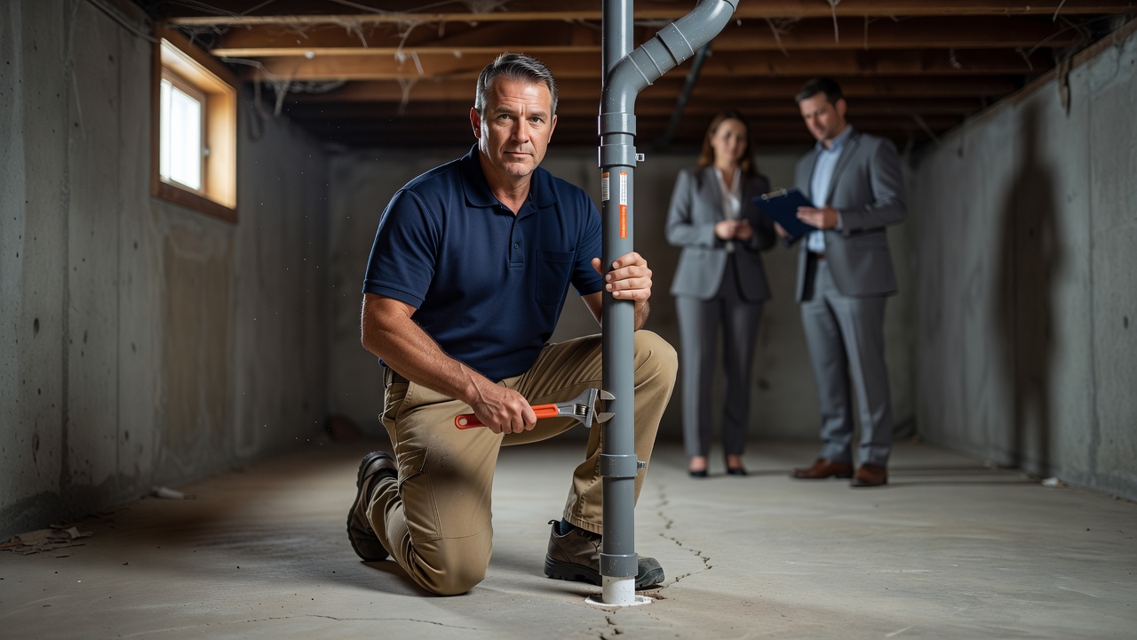 radon mitigation pipe basement professional installation