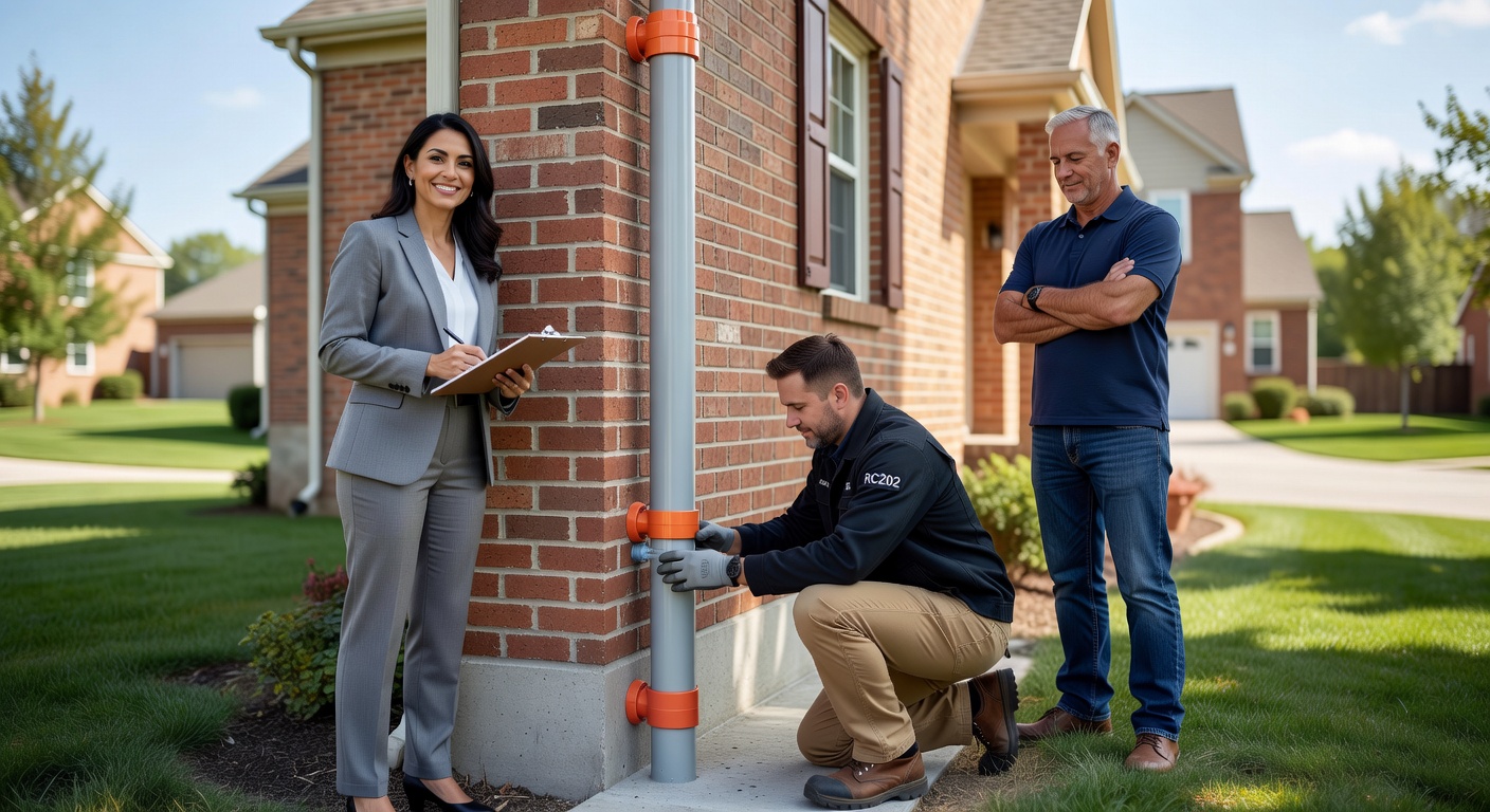 radon mitigation pipe exterior ohio home
