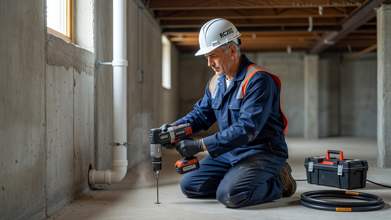 radon mitigation technician installing system Ohio commercial